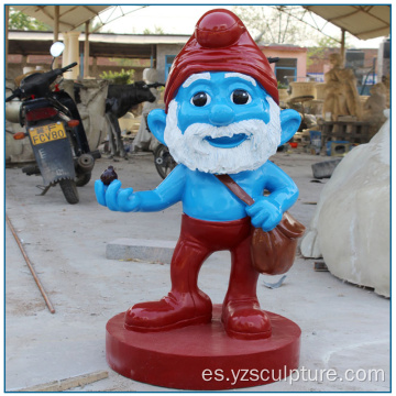 Tamaño de la vida al aire libre Smurfs de Fberglass para la decoración del jardín